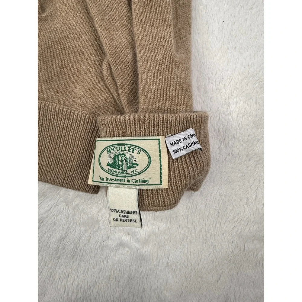McCulley's Highlands 100% Cashmere Gloves Beige Dainty Feminine S / M Heritage‎